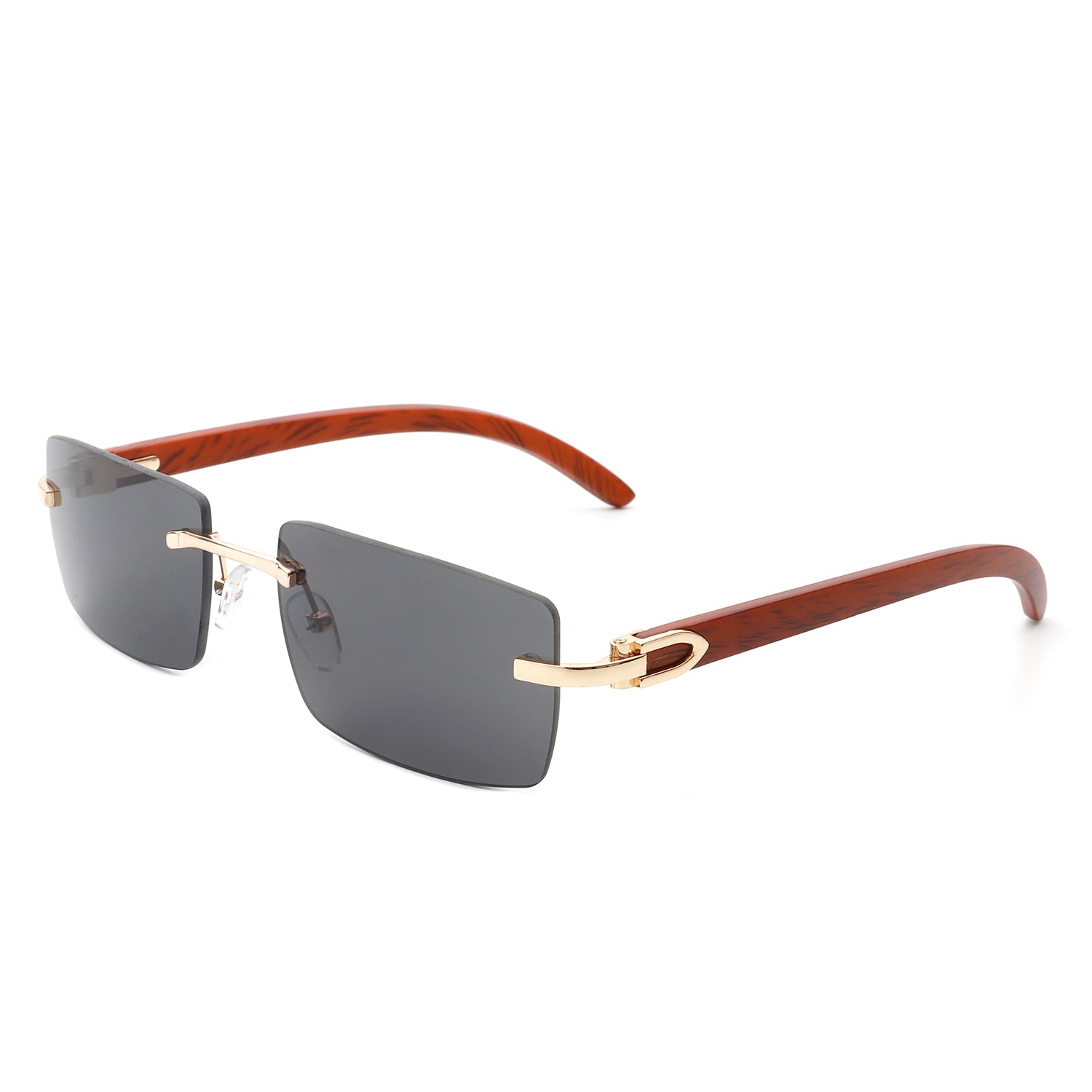 HW2028 - Rectangle Rimless Retro Frameless Fashion Tinted Sunglasses