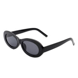 HS1075 - Oval Retro Narrow Small 90s Round Vintage Sunglasses