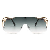 HJ3006 - Square Half Frame Aviator Designer Fashion Sunglasses