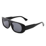 HS1112 - Rectangle Retro Oval Fashion Flat Top Vintage Sunglasses