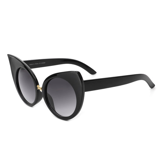 HS1071 - Women Mod Retro High Pointed Oversize Fashion Cat Eye Sunglasses