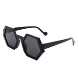 HS1209 - Geometric Round Irregular Tinted Fashion Wholesale Sunglasses