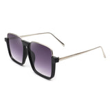 HS2014-1 - Oversize Half Frame Retro Square Fashion Sunglasses