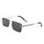 J2032 - Rectangle Rimless Retro Tinted Fashion Flat top Sunglasses