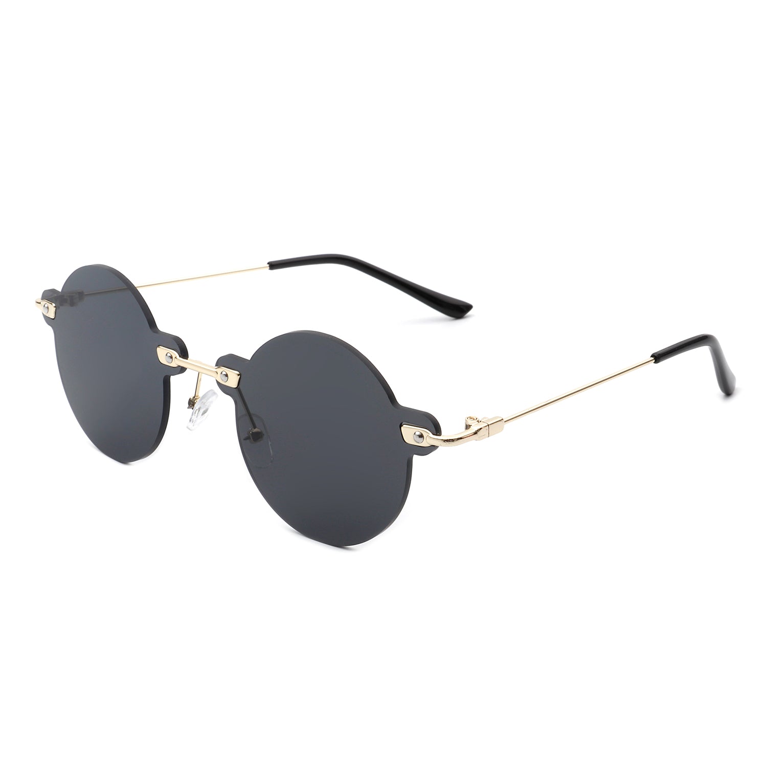 HW2014 - Circle Retro Round Rimless Fashion Tinted Vintage Sunglasses