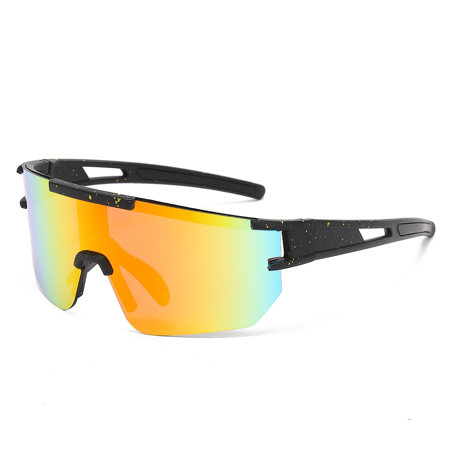 HY1021 - Semi Rimless Sporty Mirrored Lens Square Wholesale Sunglasses