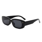 HS1059 - Retro Rectangle Narrow Vintage Square Fashion Sunglasses
