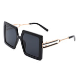 HS2055 - Square Retro Women Oversize Large Flat Top Fashion Sunglasses