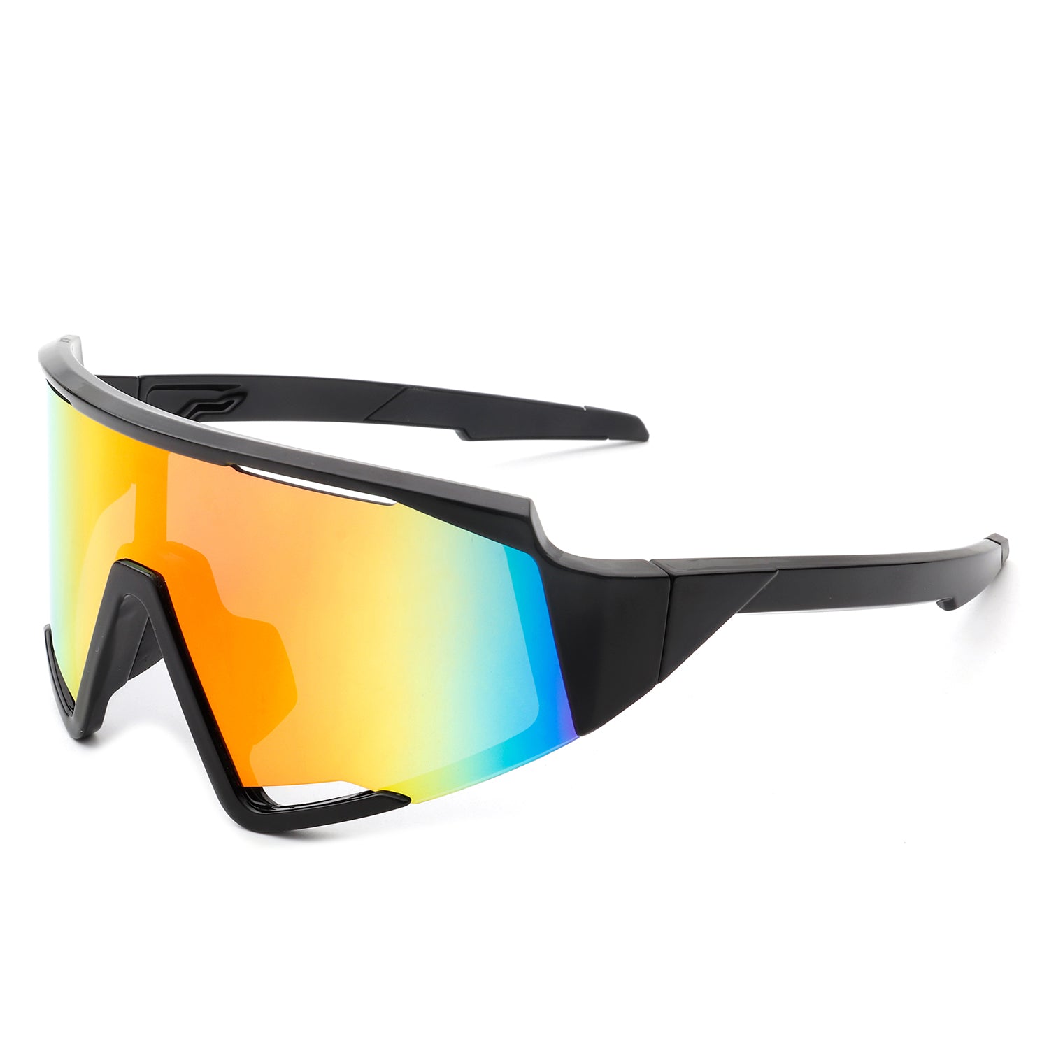 HY1011 - Oversize Wrap Around Square Mirrored Sports Sunglasses
