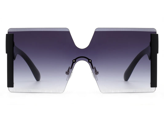 HS2002 - Women Square Oversize Rimless Tinted Fashion Sunglasses