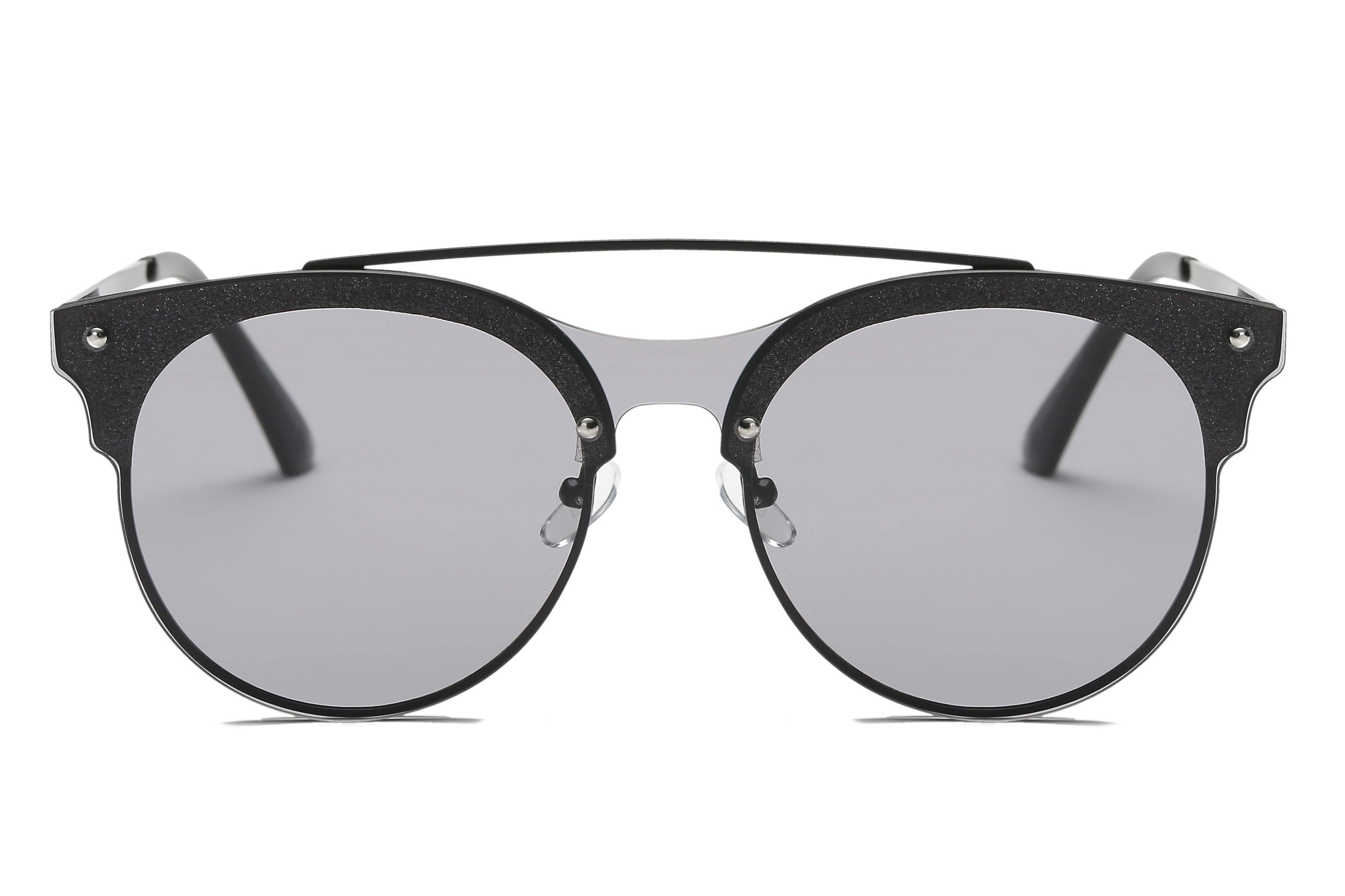 S3011 - Round Circle Brow-Bar Tinted Lens Sunglasses - Iris Fashion Inc. | Wholesale Sunglasses and Glasses