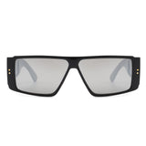 HS1047 - Square Retro Thick Frame Flat Top Rectangle Fashion Sunglasses