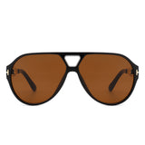 HS2074 - Retro Oversize Brow-Bar Fashion Aviator Sunglasses