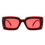 HS2052 - Rectangle Retro Flat Lens Tinted Fashion Square Sunglasses