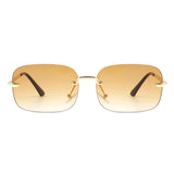 J2020-1 - Rimless Square Retro Tinted Rectangle Fashion Sunglasses