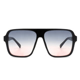 HS2058 - Retro Square Aviator Style Vintage Flat Top Sunglasses