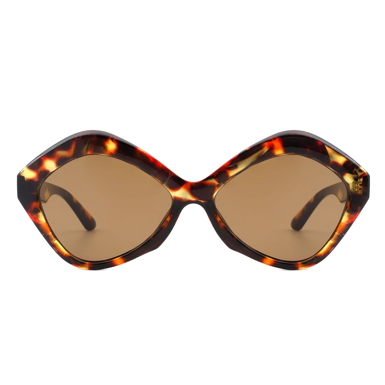 S1195 - Women Geometric Fashion Hexagonal Cat Eye Sunglasses