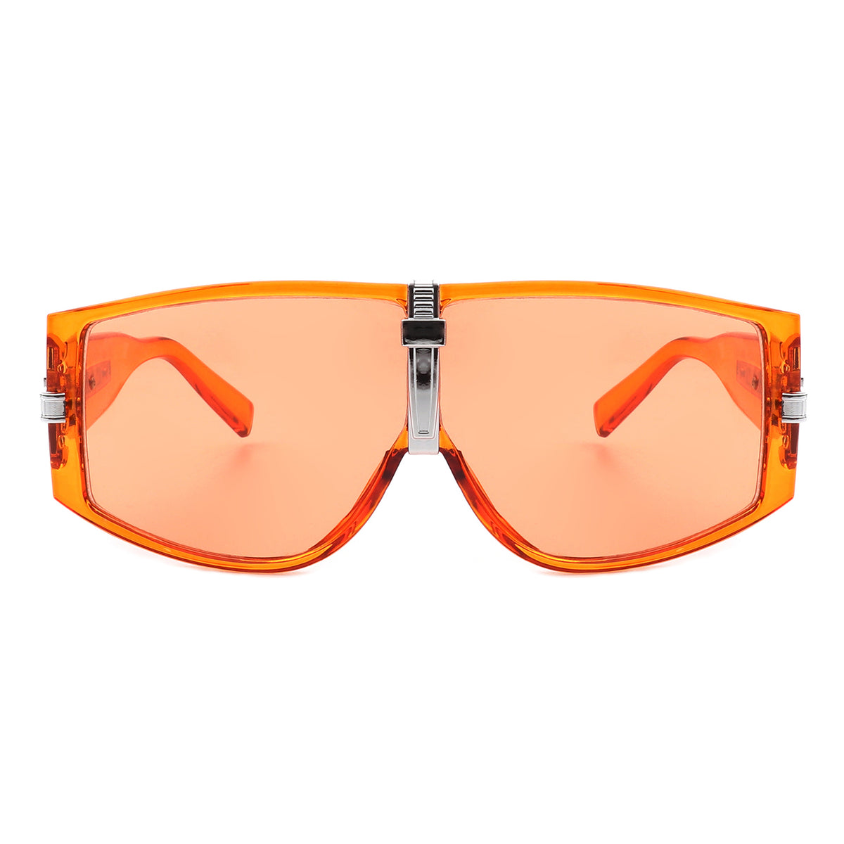 HS18050 - Retro Flat Top Oversize Curved Fashion Sunglasses