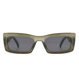 HS2075 - Retro Narrow Rectangle Flat Top Slim Fashion Sunglasses