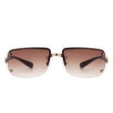HJ2037 - Women Classic Rectangle Rimless Fashion Square Sunglasses