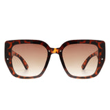 HS2123 - Women Square Tinted Oversize Chunky Fashion Wholesale Sunglasses