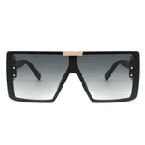HS2026 - Square Retro Oversize Thick Frame Vintage Fashion Sunglasses