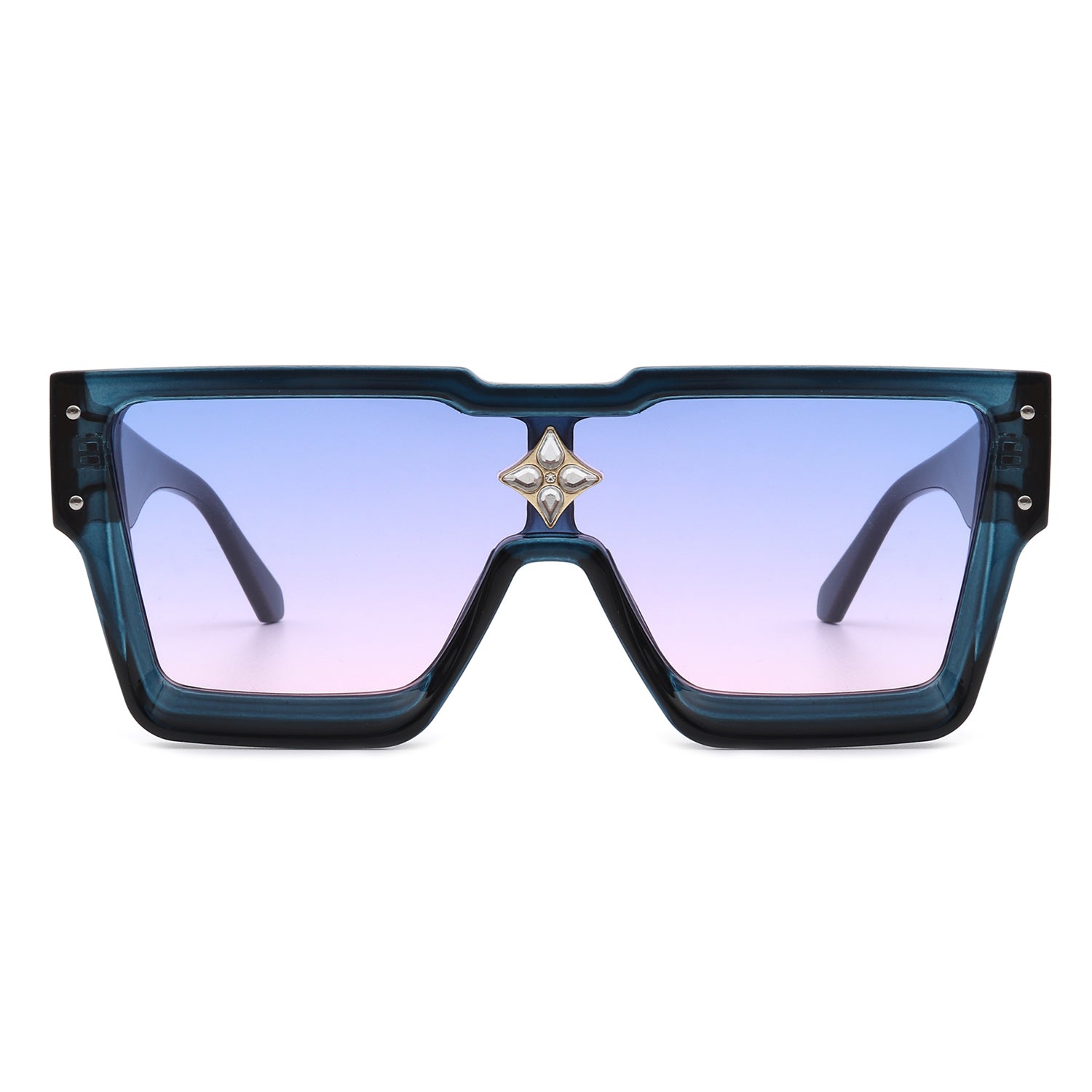 HS3010 - Square Oversize Retro Bold Tinted Designer Fashion Sunglasses