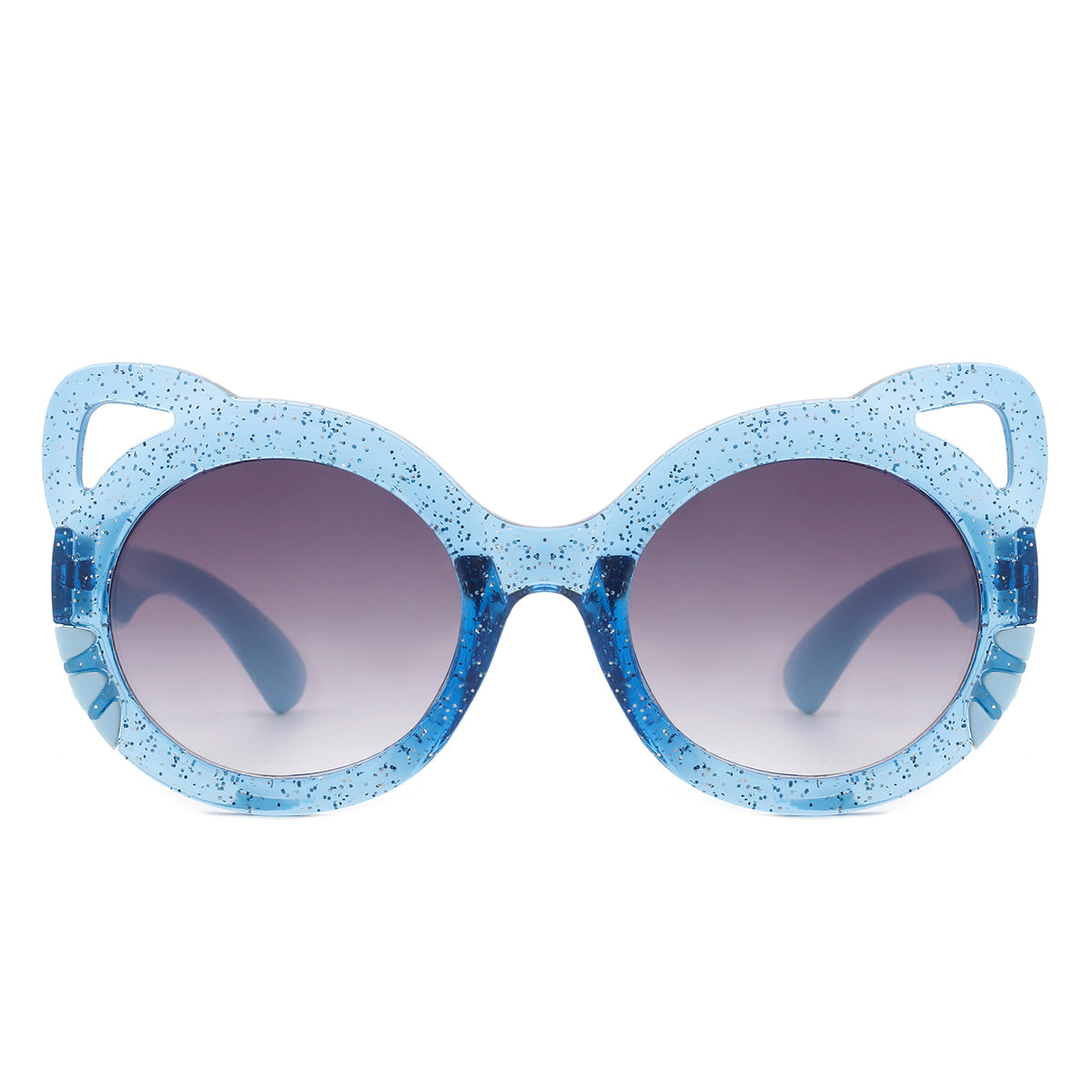 HK2031 - Girls Round Shaped Devil-Cat Ear Toddler Kids Wholesale Sunglasses