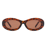 HS1075 - Oval Retro Narrow Small 90s Round Vintage Sunglasses