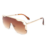 HJ3006 - Square Half Frame Aviator Designer Fashion Sunglasses