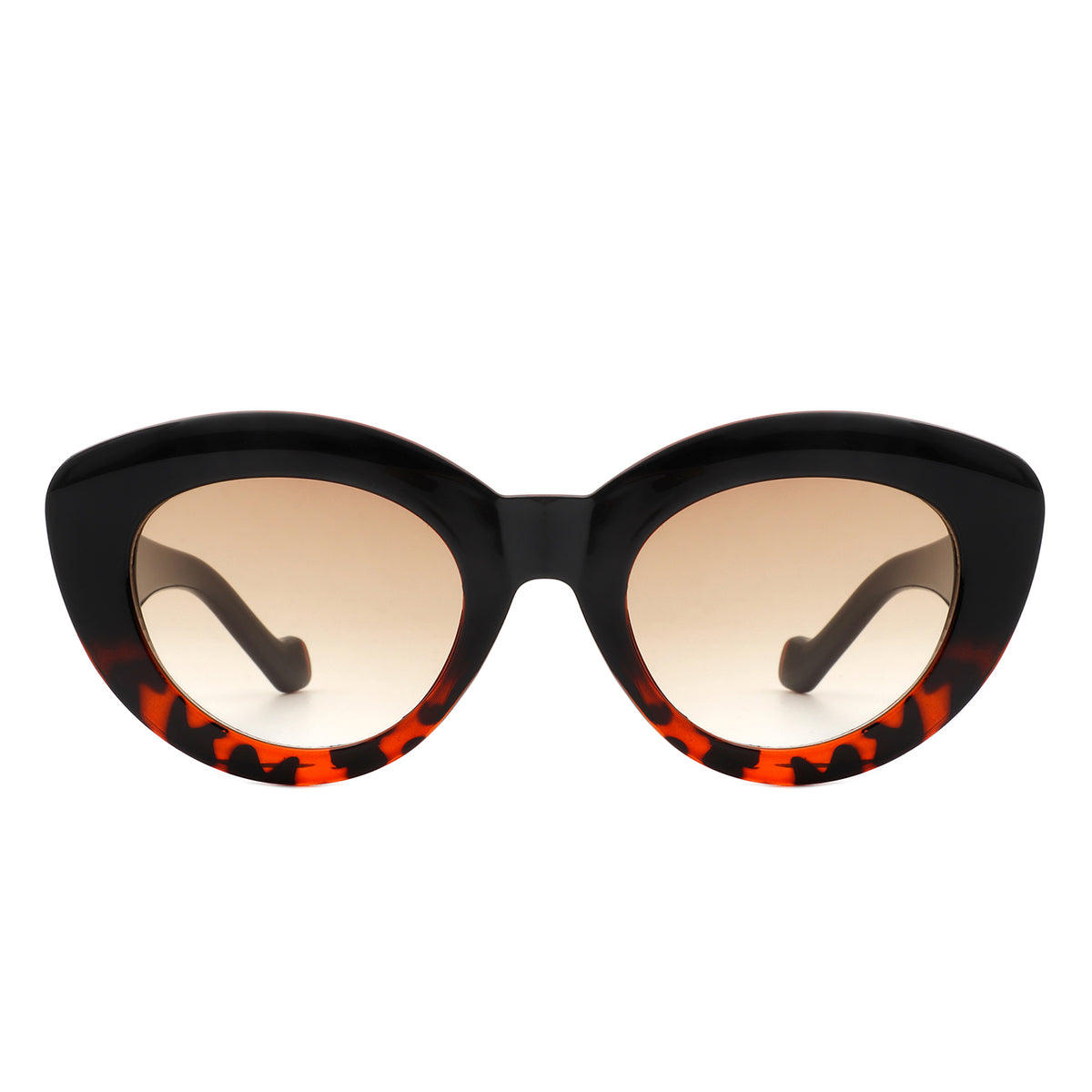 S1207 - Women Oval Fashion Round Cat Eye Sunglasses