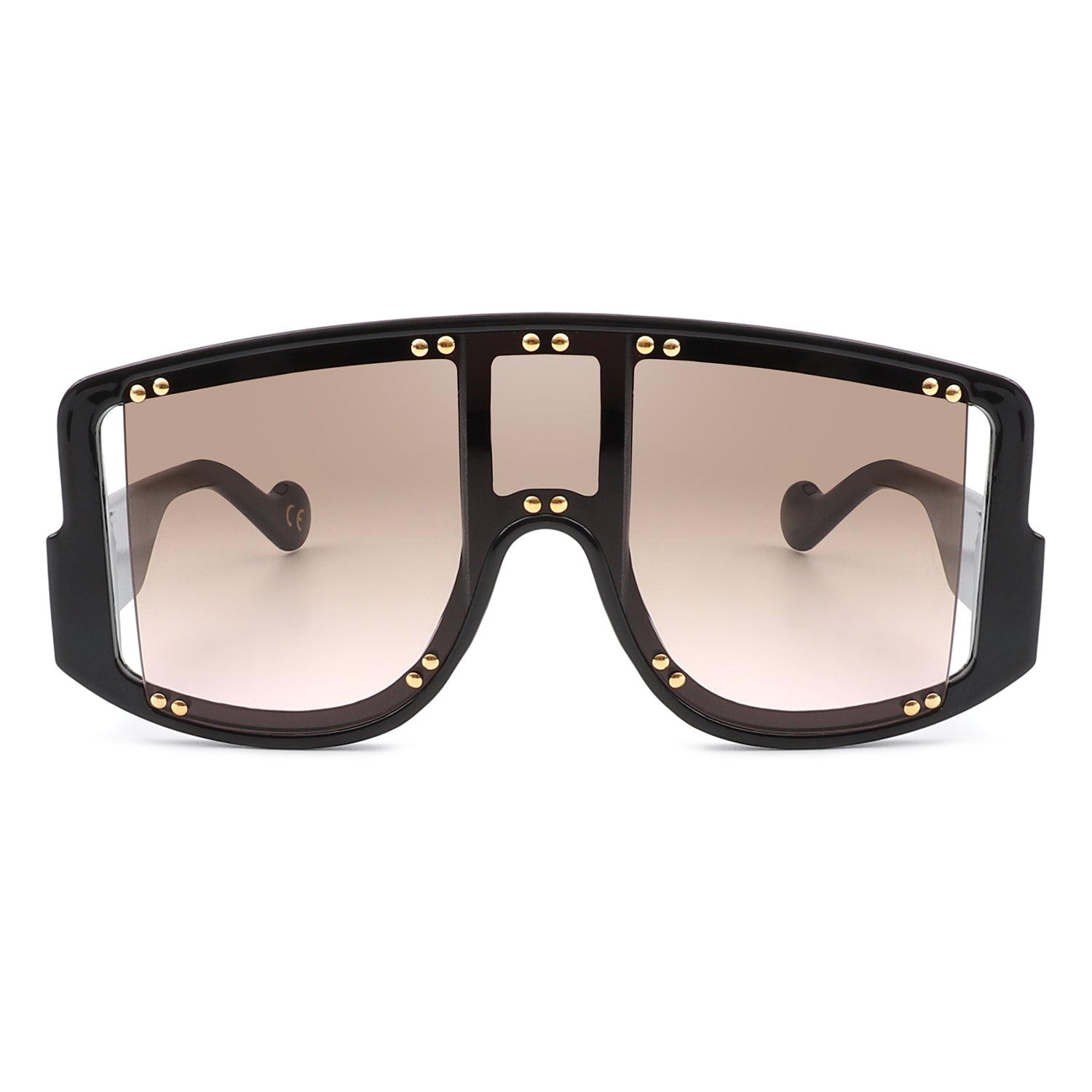 HS3004 - Oversize Retro Square  Vintage Shield Visor Sunglasses