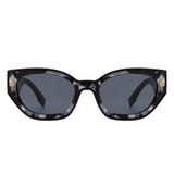 HS2067 - Geometric Retro Round Irregular Narrow Cat Eye Sunglasses