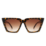 S1202 - Women Cat Eye Retro Oversize Fashion Square Sunglasses