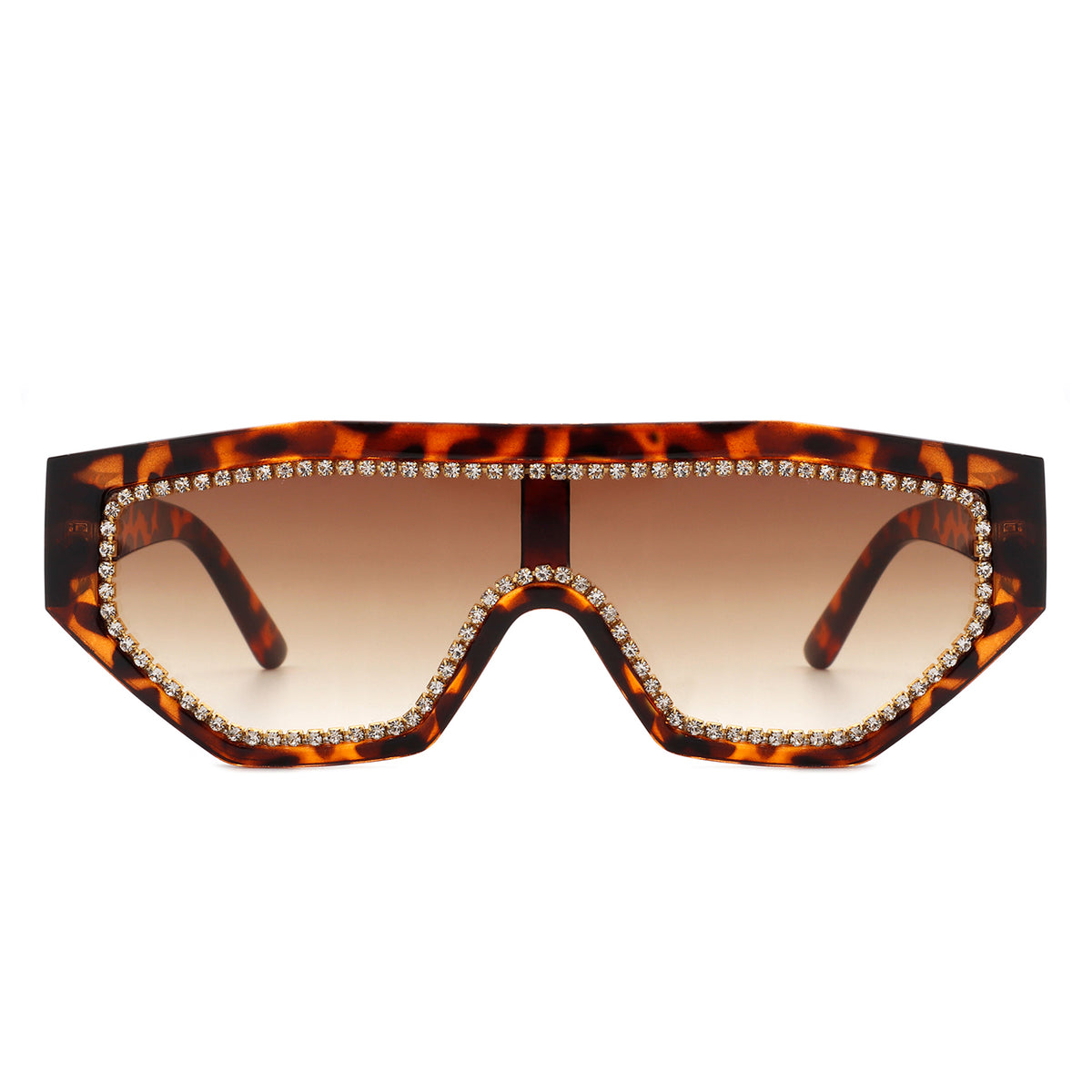 HS1136-1 - Geometric Oversize Glitter Square Fashion Women Sunglasses