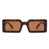 HS1058 - Classic Rectangle Retro Flat Lens Vintage Fashion Sunglasses