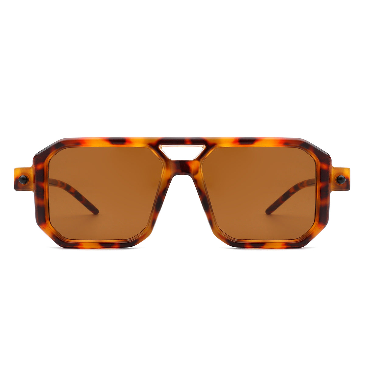 HS2065 - Retro Square Flat Top Brow-Bar Fashion Sunglasses