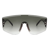 J2028 - Oversize Rimless Square Tinted Aviator Fashion Sunglasses