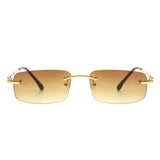 HW3013 - Classic Rectangle Narrow Vintage Tinted Fashion Retro Sunglasses