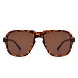 HS1192 - Retro Square Fashion Aviator Vintage Style Tinted Wholesale Sunglasses