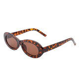 HS1075 - Oval Retro Narrow Small 90s Round Vintage Sunglasses