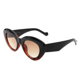 S1207 - Women Oval Fashion Round Cat Eye Sunglasses