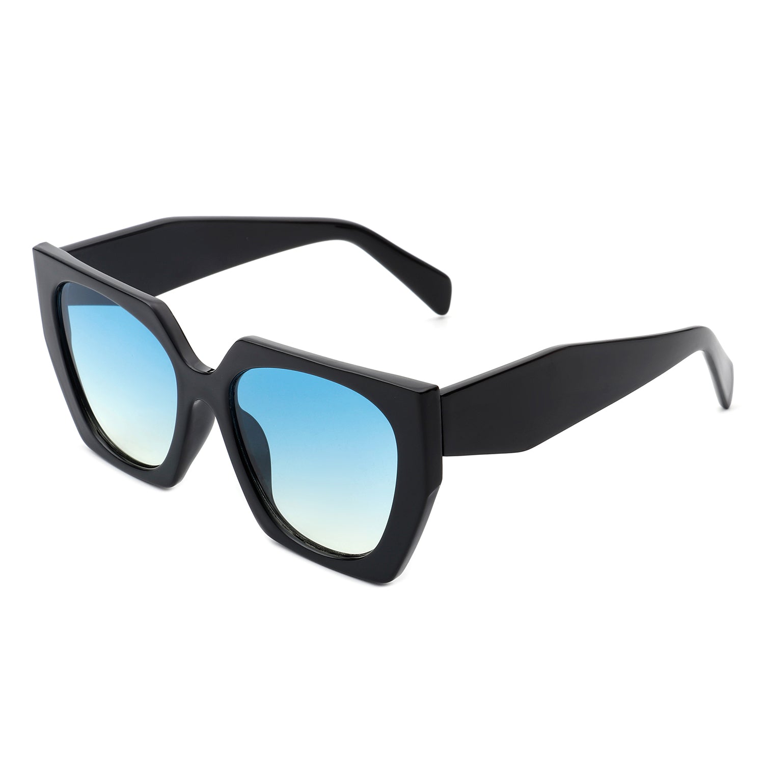 HS1073 - Oversize Square Tinted Women Fashion Cat Eye Sunglasses