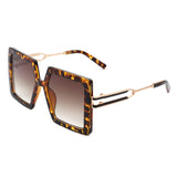 HS2055 - Square Retro Women Oversize Large Flat Top Fashion Sunglasses