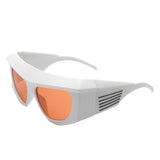S1215 - Square Chunky Wrap Around Tinted Oversize Fashion Sunglasses