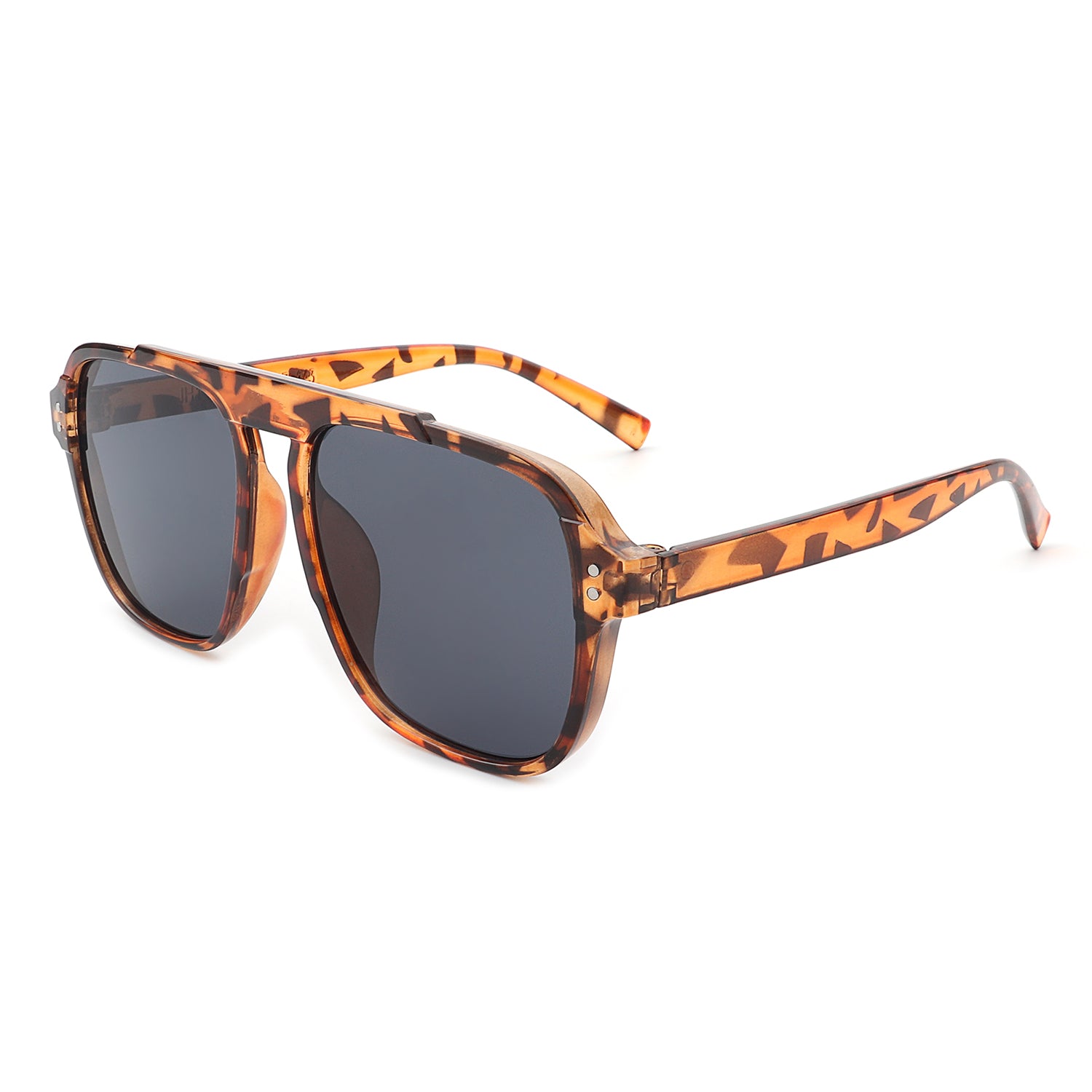 HS18052 - Classic Vintage Square Oversize Retro Pilot Fashion Sunglasses