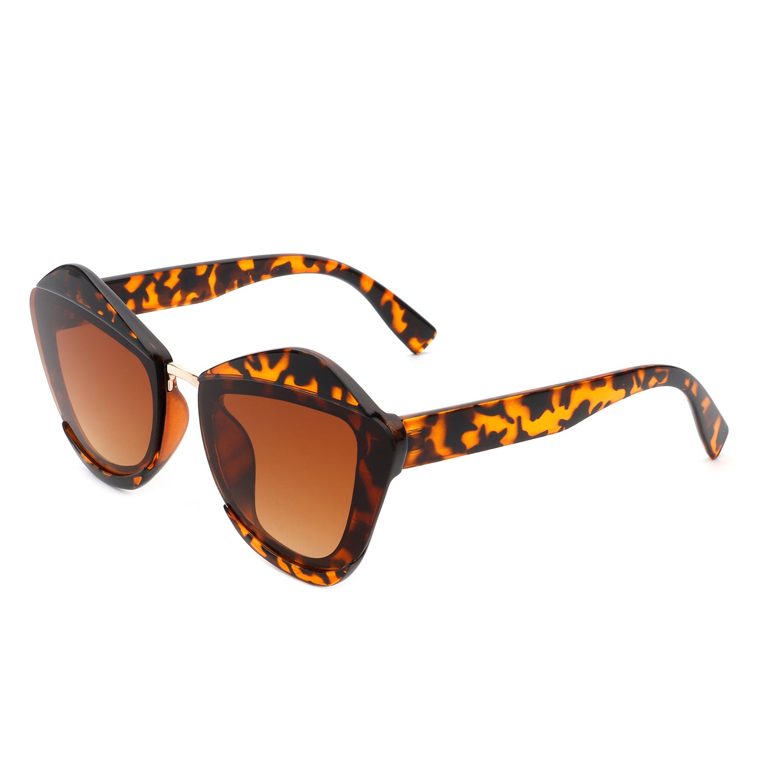 HS1138 - Women Square Fashion Irregular Cat Eye Sunglasses