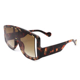 S2101 - Square Retro Oversize Shield Fashion Visor Sunglasses