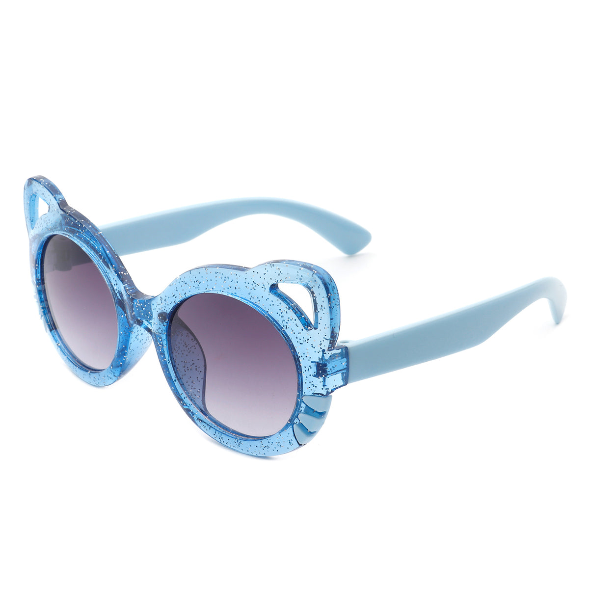 HK2031 - Girls Round Shaped Devil-Cat Ear Toddler Kids Wholesale Sunglasses