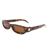 HS1208 - Rectangle Retro Slim Tinted Narrow Wholesale Sunglasses